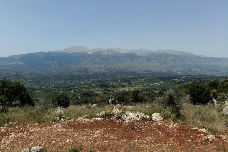 Litsarda Kreta, Litsarda: Ruhiges Grundstück mit Baugenehmigung und atemberaubender Aussicht auf die Landschaft zu verkaufen Grundstück